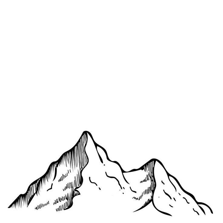 Рисунок контурный горы 