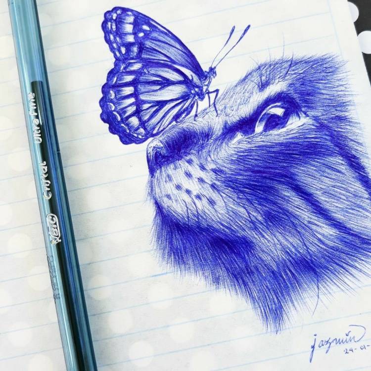 Идеи для рисунков ручкой синей