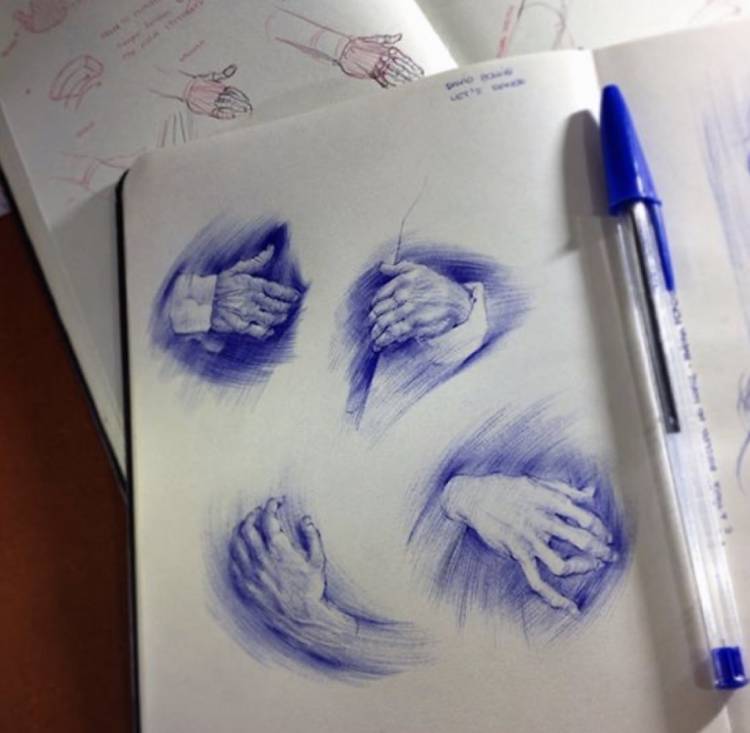 Идеи для рисунков ручкой синей