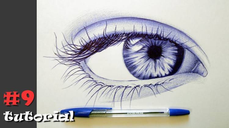 Как нарисовать ТАКОЙ глаз ручкой! Учимся рисовать глаза шариковой ручкой