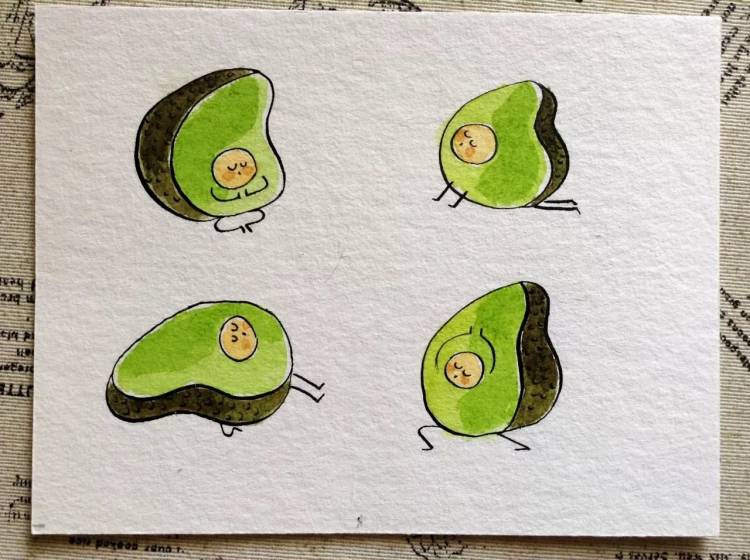 Рисунки для скетчбука авокадо 