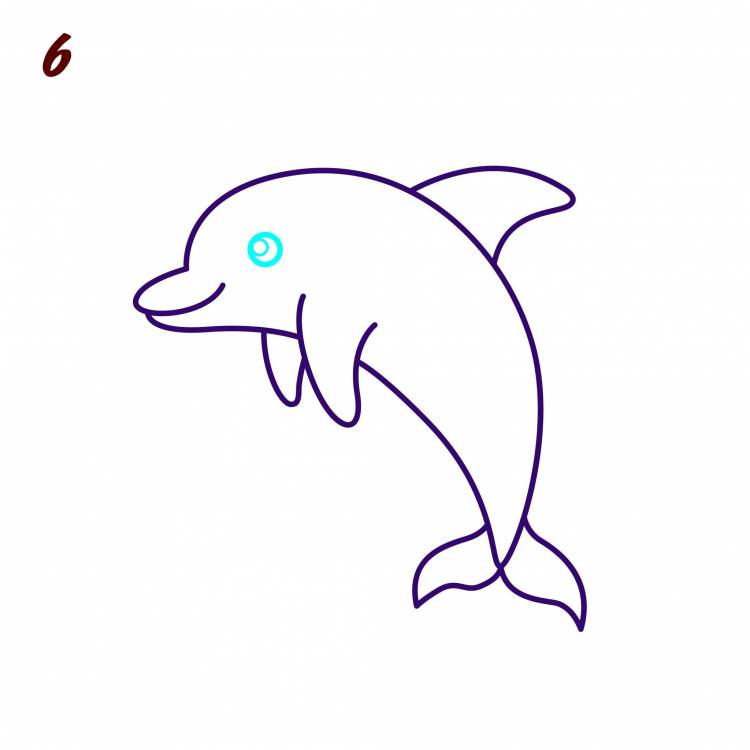 Дельфин рисунок карандашом легкий