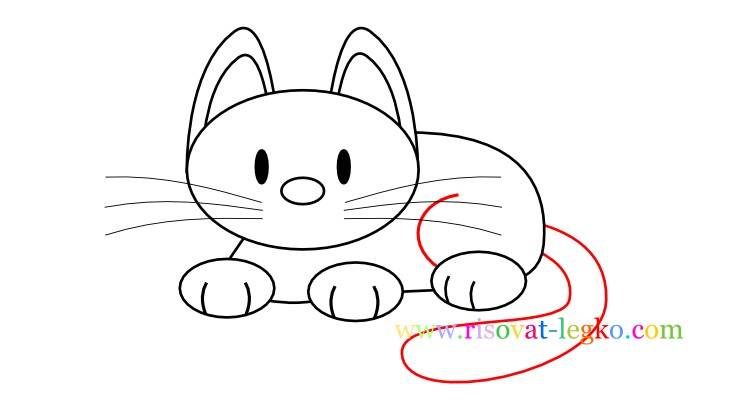 Как нарисовать кошку для детей карандашом