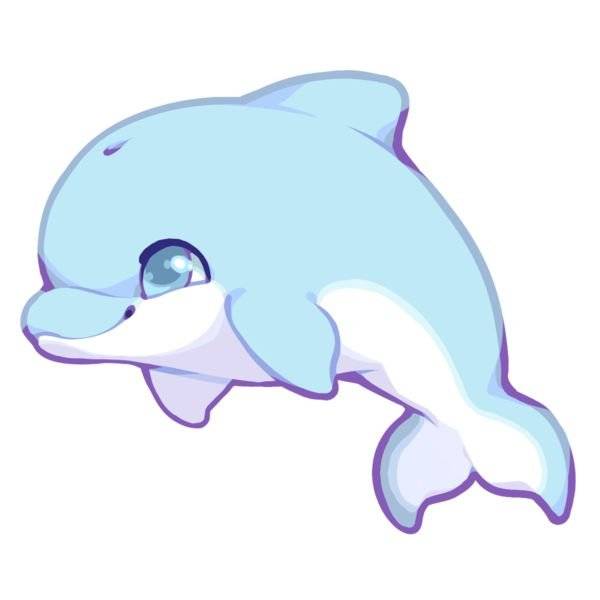 Дельфин милый рисунок 