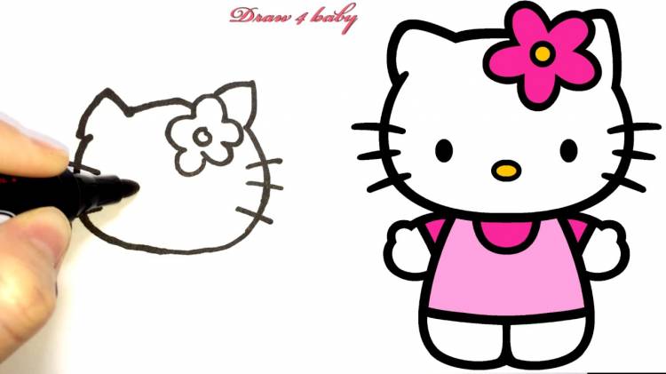 How To Draw Hello Kitty Step by Step Video КАК РИСОВАТЬ ХЕЛОУ КИТИ
