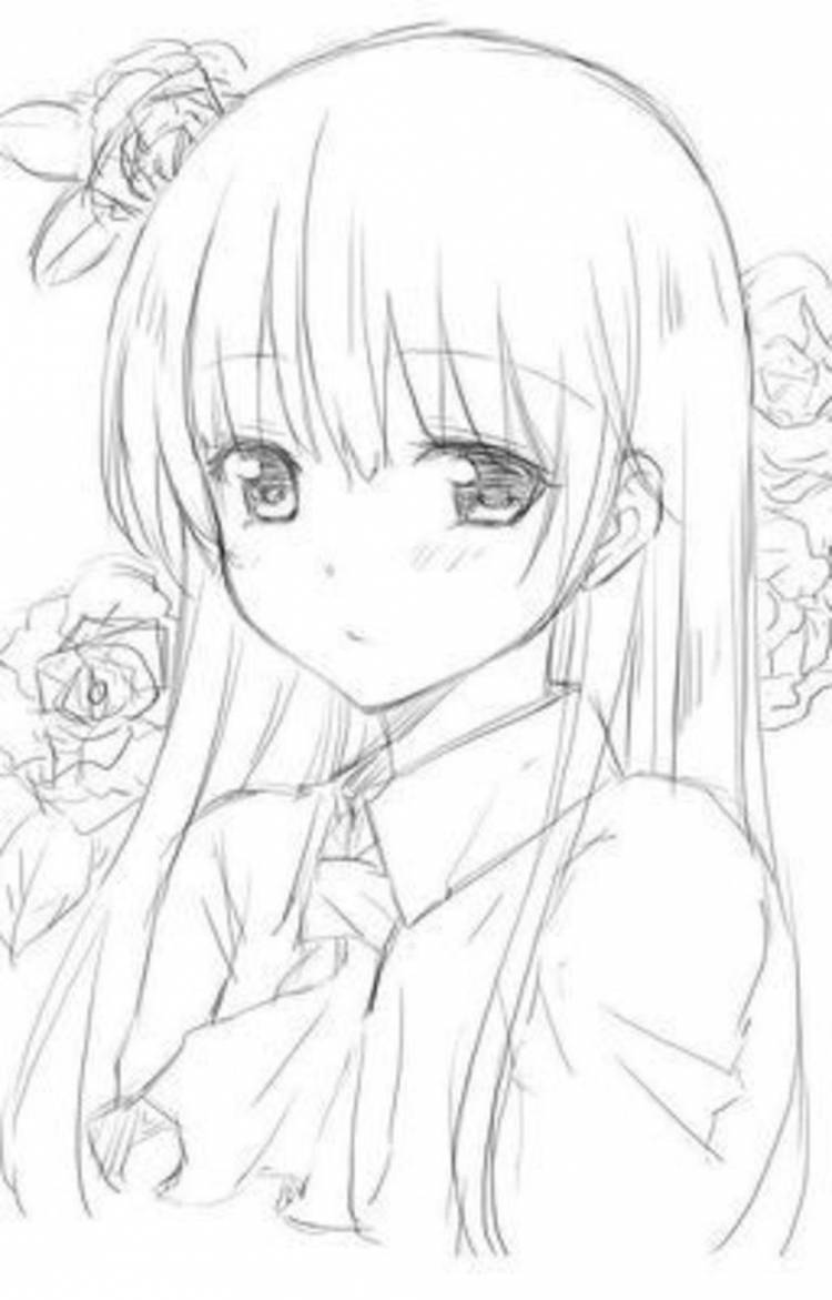 Красивые рисунки для срисовки девушки аниме