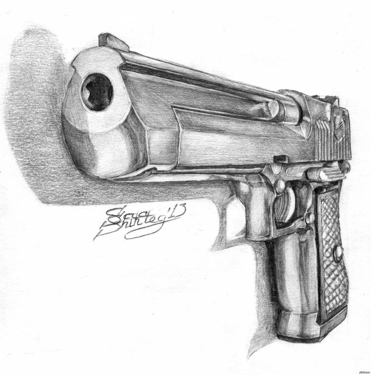 Картинки пистолета для срисовки
