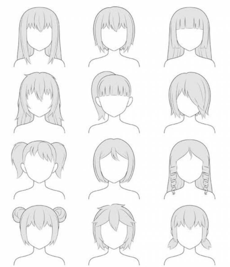 Волосы рисунок аниме 