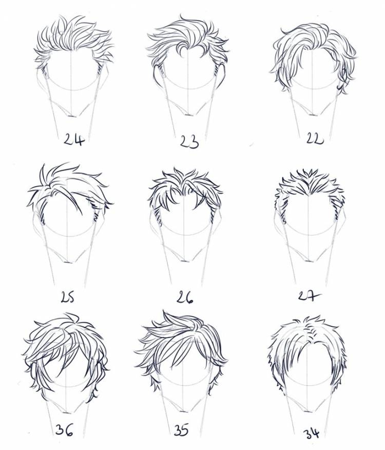 Причёски для срисовки мужские