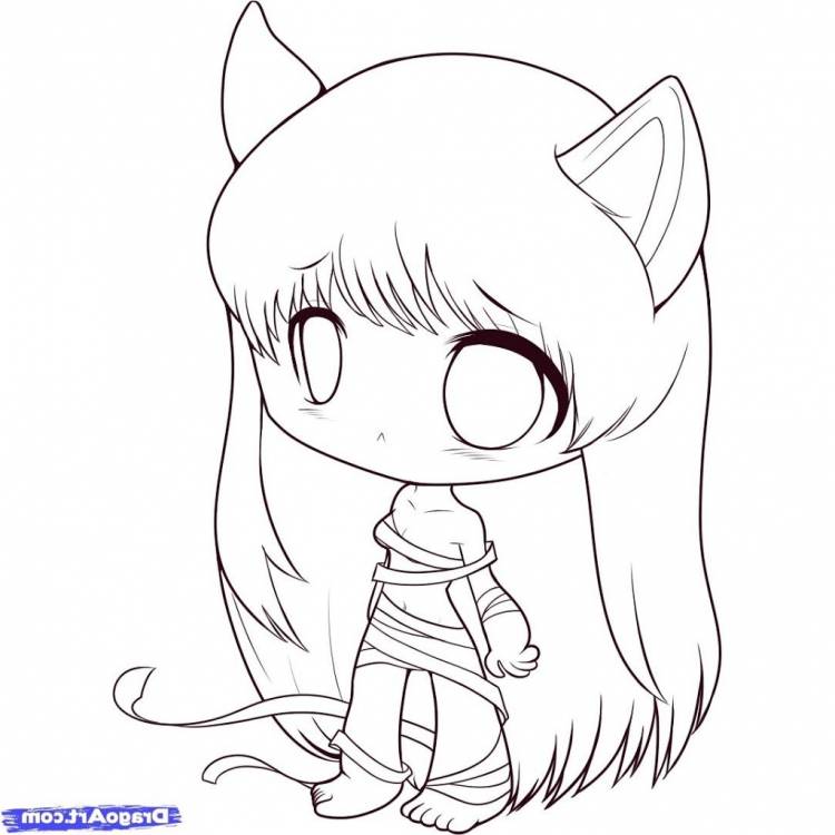 Девушка кошка рисунок карандашом для срисовки