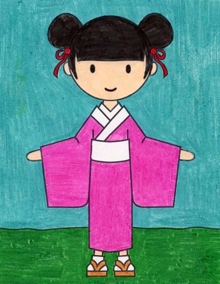 Детский рисунок кимоно 