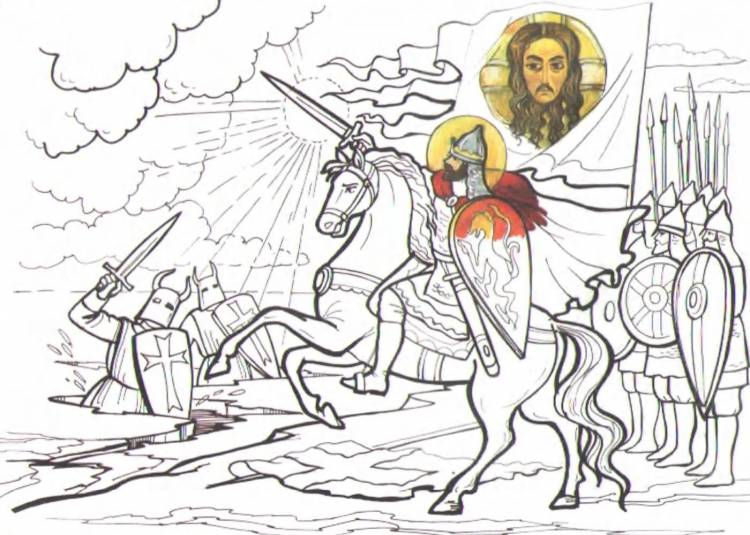 Князь александр невский рисунки детей