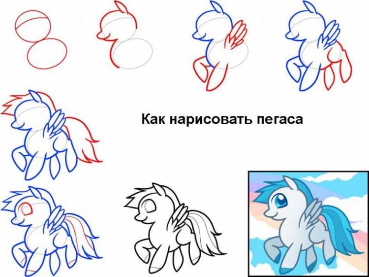 Как нарисовать пони пошагово карандашом