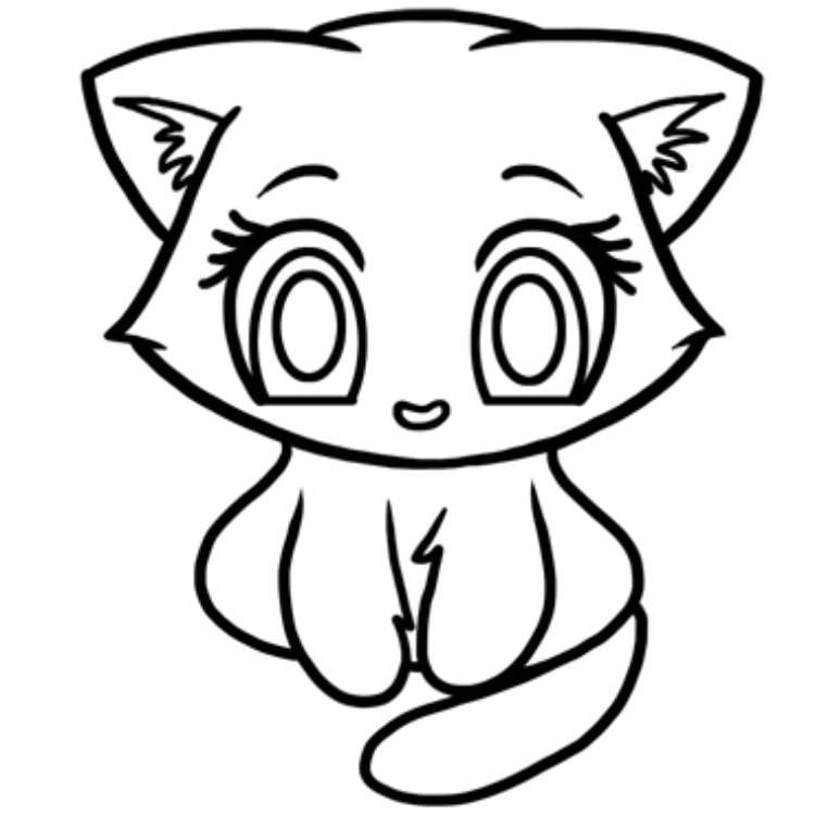 Рисунки аниме кошки для срисовки