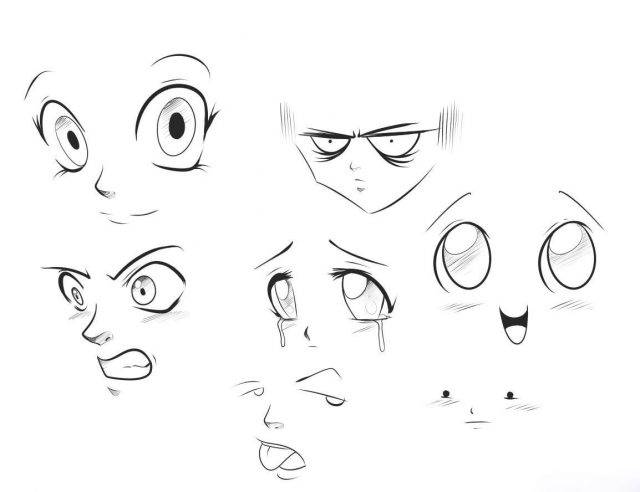 Рисунки аниме лица для срисовки 