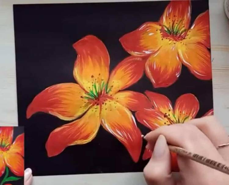Как нарисовать цветы гуашью поэтапно