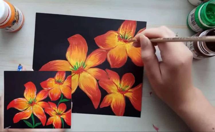 Как нарисовать цветы гуашью поэтапно