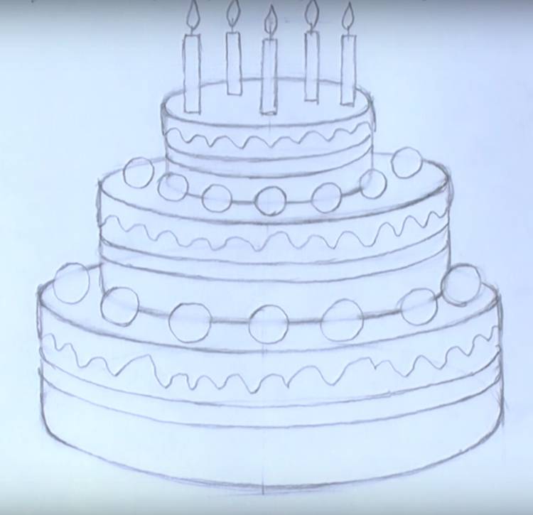 Рисунки для срисовки тортики