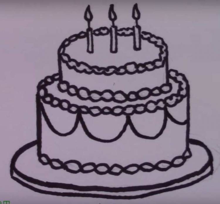 Как нарисовать торт карандашом поэтапно? Легкая инструкция для детей по созданию рисунка красивого праздничного на день рождения торта