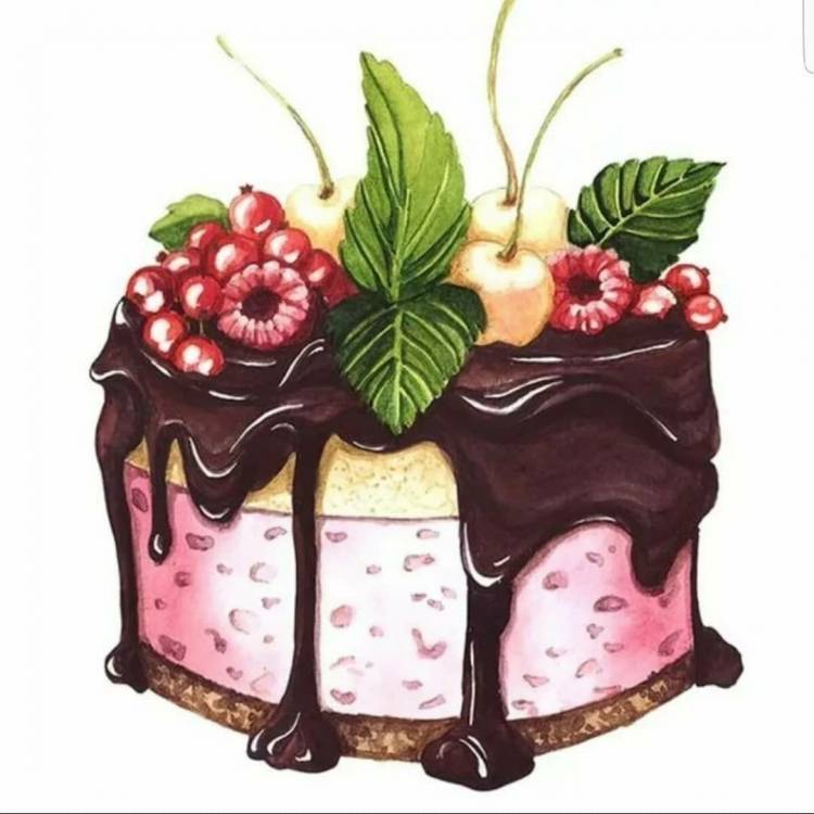 Торт нарисованный