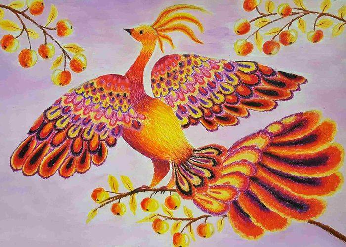 Картинки Жар-птицы для срисовки карандашом