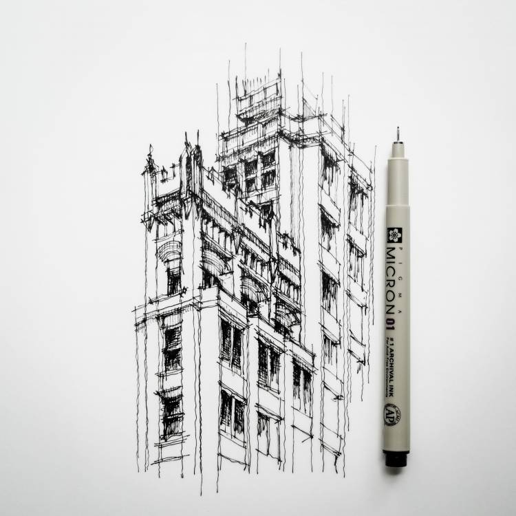 Архитектурные здания для срисовки