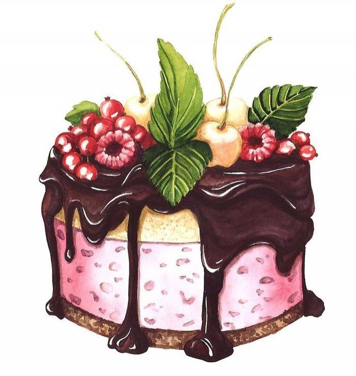 Рисунки для срисовки милые тортики 