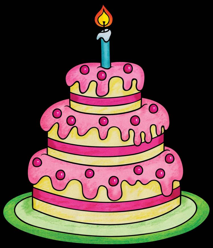 Рисунок торта на день рождения для детей простой 