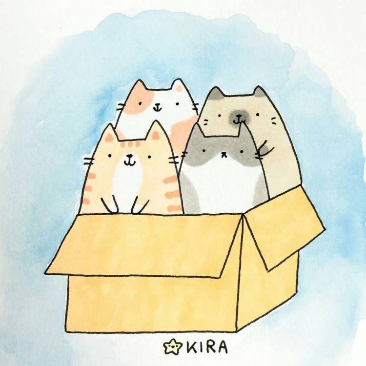 Легкие рисунки котят
