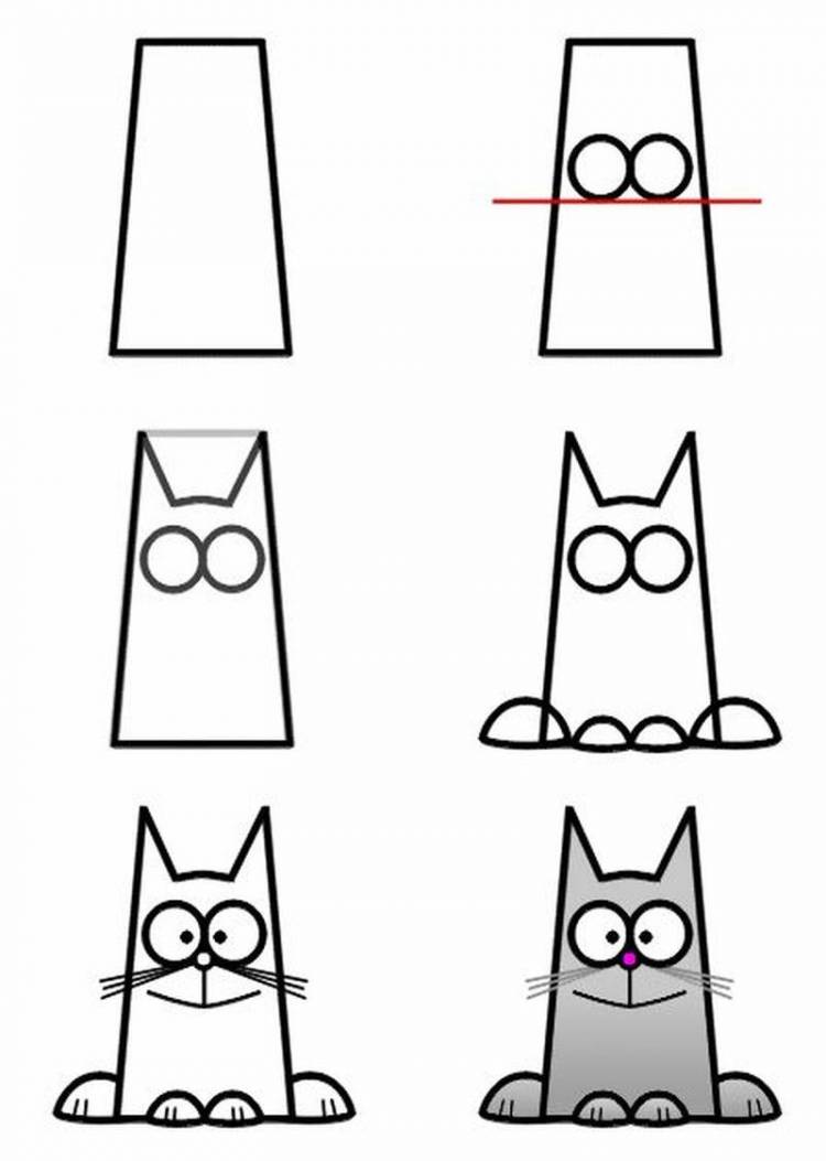 Легкие рисунки котиков