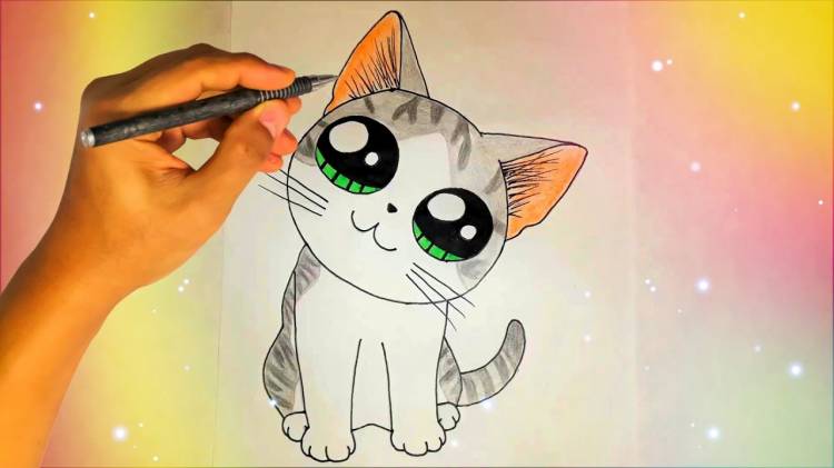 Как нарисовать милого котика? Лёгкие рисунки для детей