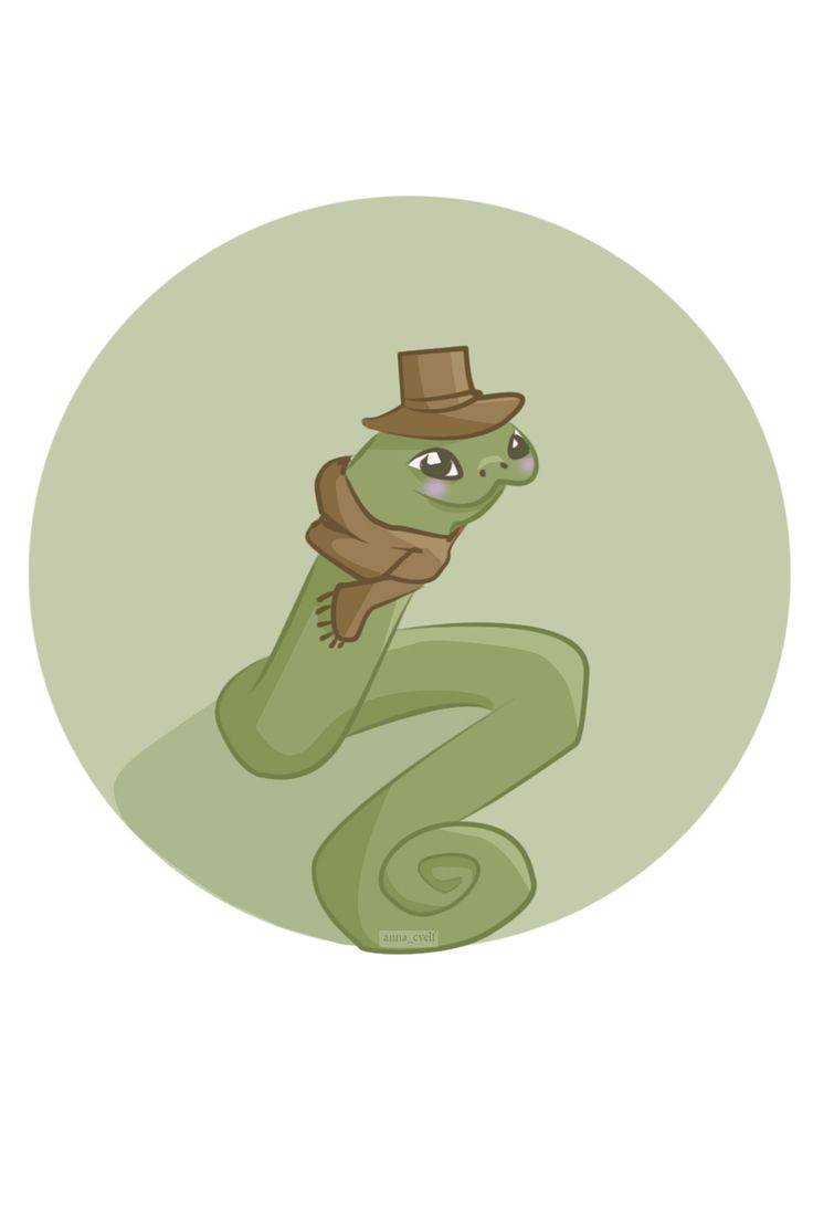 милая змея в шапке, векторный рисунок в