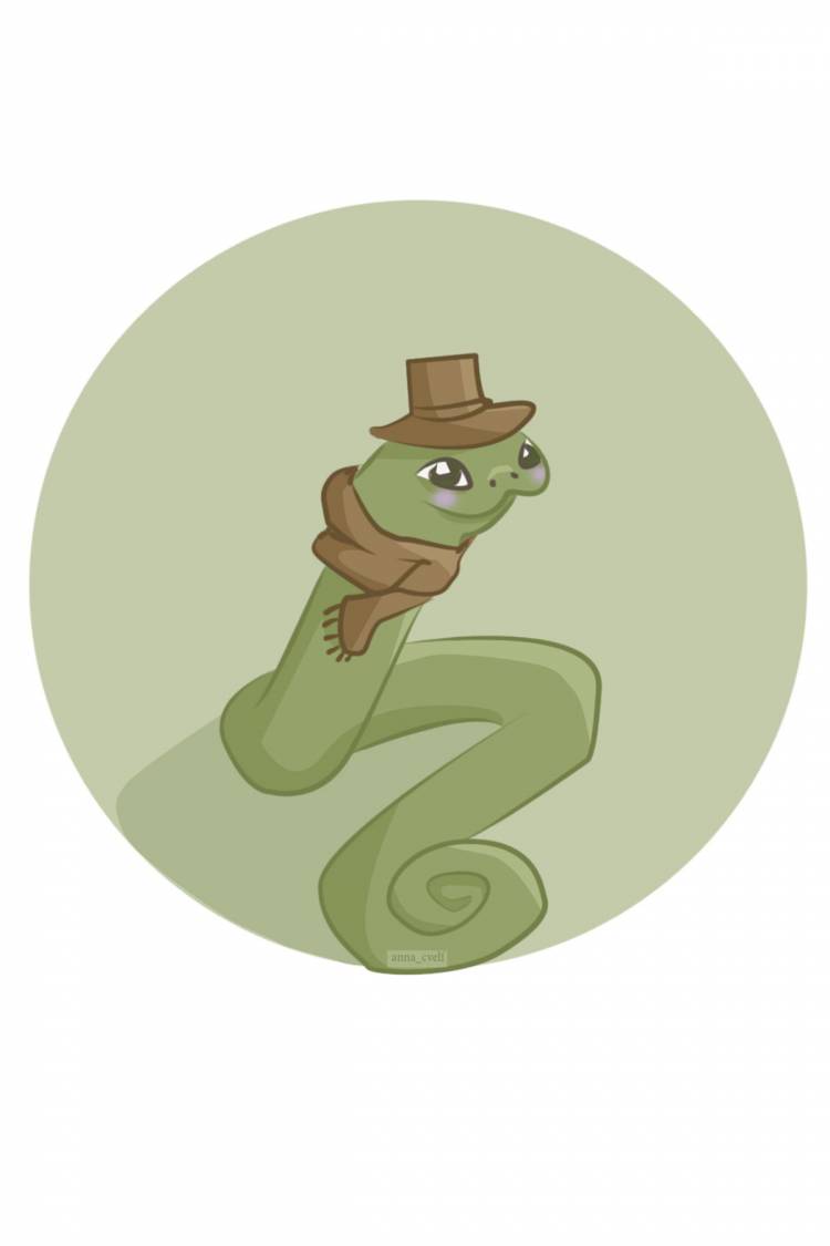 милая змея в шапке, векторный рисунок в