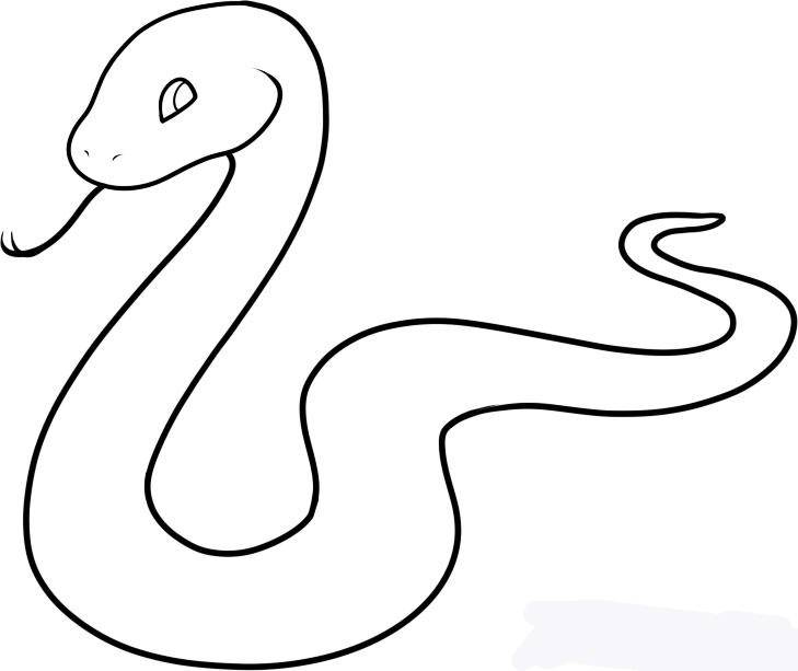 Как поэтапно нарисовать змею детям