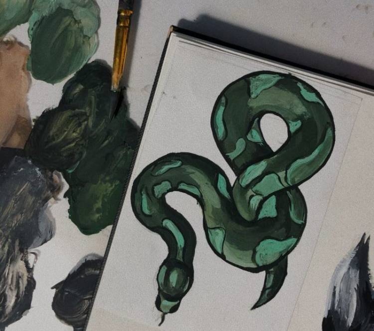 Как нарисовать змею карандашом