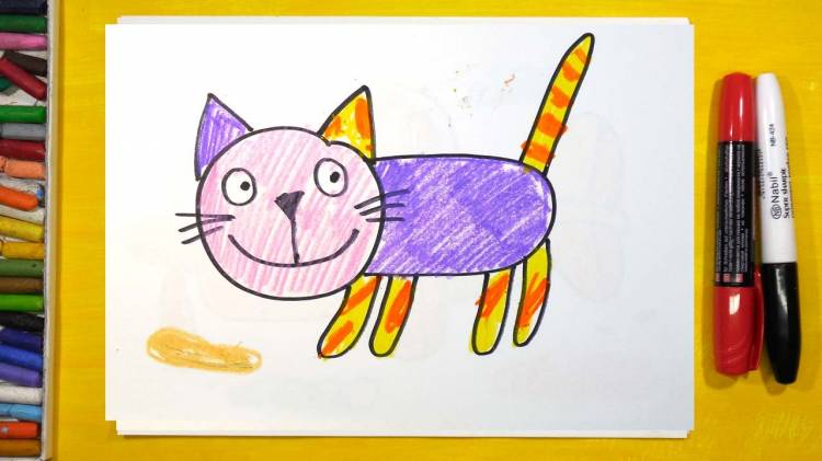 Как нарисовать Кошку, Урок рисования для детей от