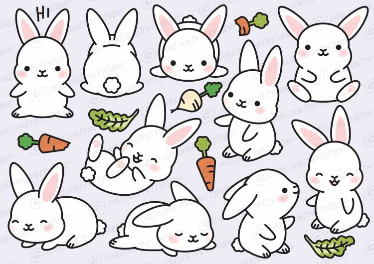 Маленькие кролики для срисовки
