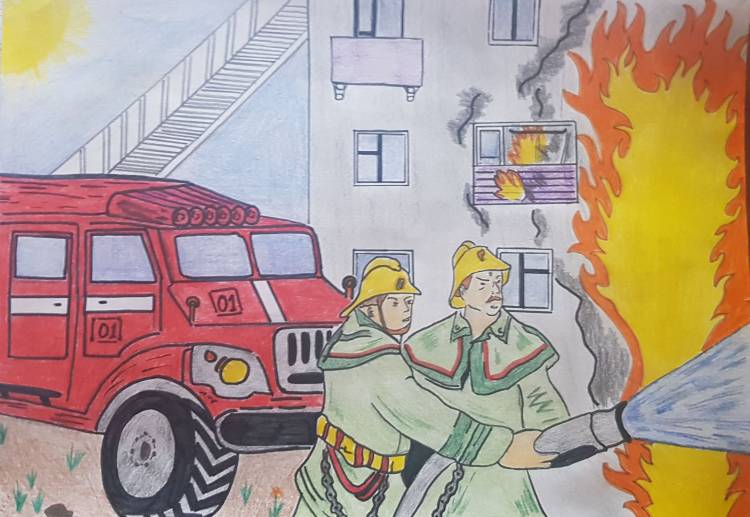 Рисунок пожар в доме