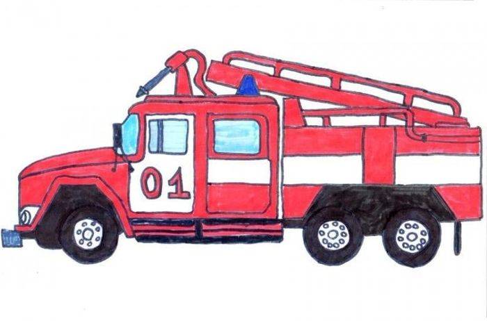Пожарная машина картинка для детского сада