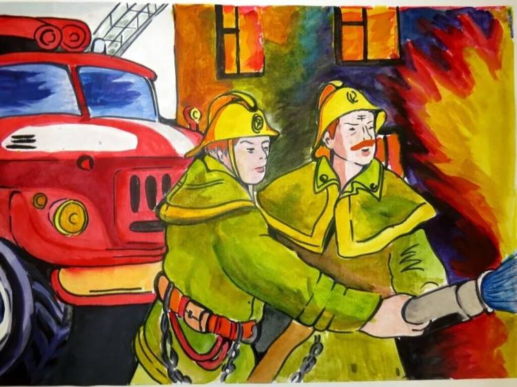Рисунки на тему пожарник 
