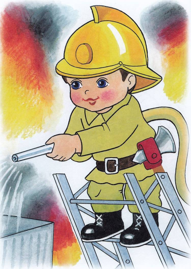 Рисунки пожарников