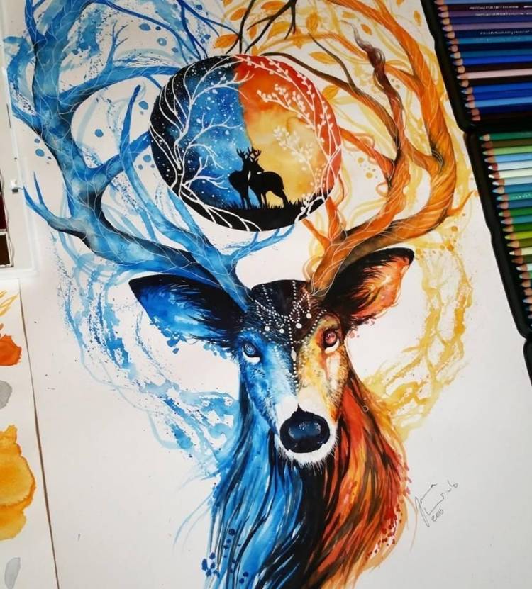 Животные для срисовки красками