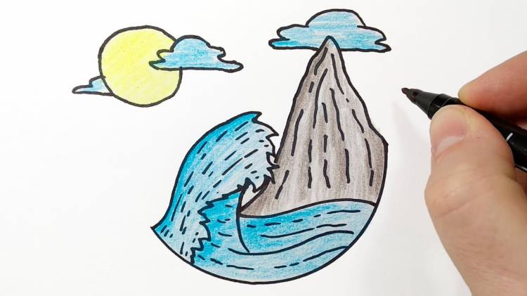 Горы, Море, Солнце, Как рисовать пейзаж
