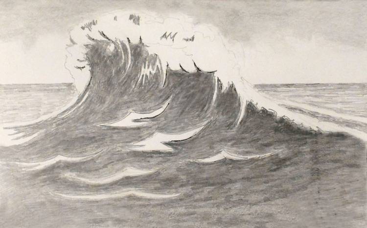 Рисунок карандашом черное море