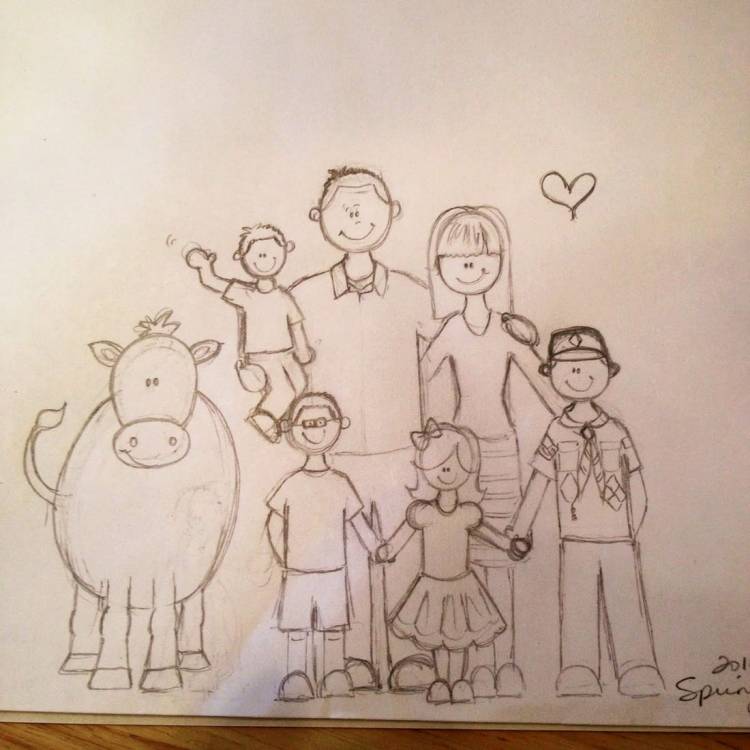 Рисунки Семья для срисовки
