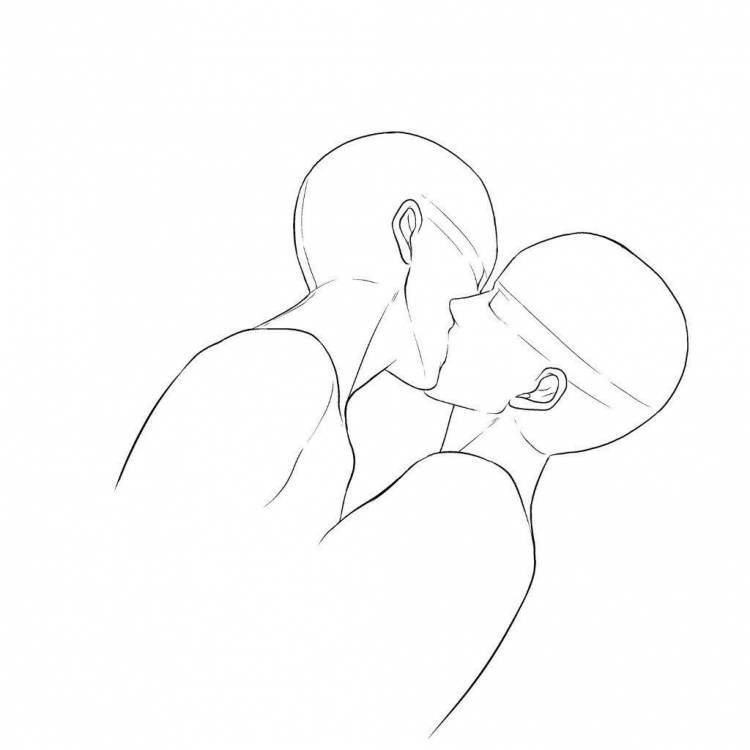 Эскиз целующихся людей