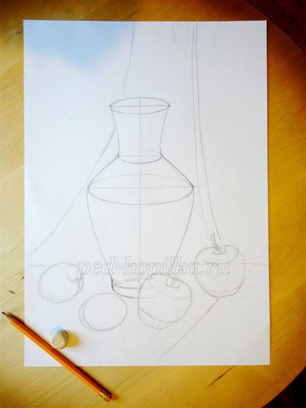Как нарисовать натюрморт с фруктами поэтапно с фото гуашью для начинающих