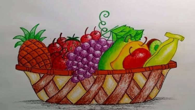 Натюрморт для срисовки с фруктами