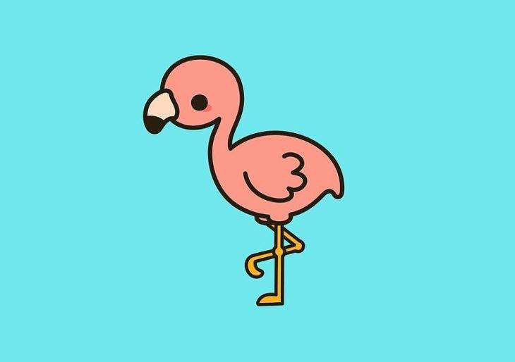Фламинго для срисовки 