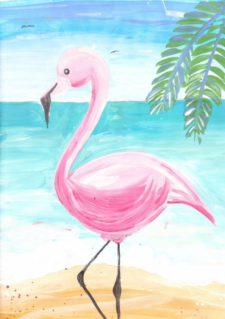 Фламинго нарисованного 